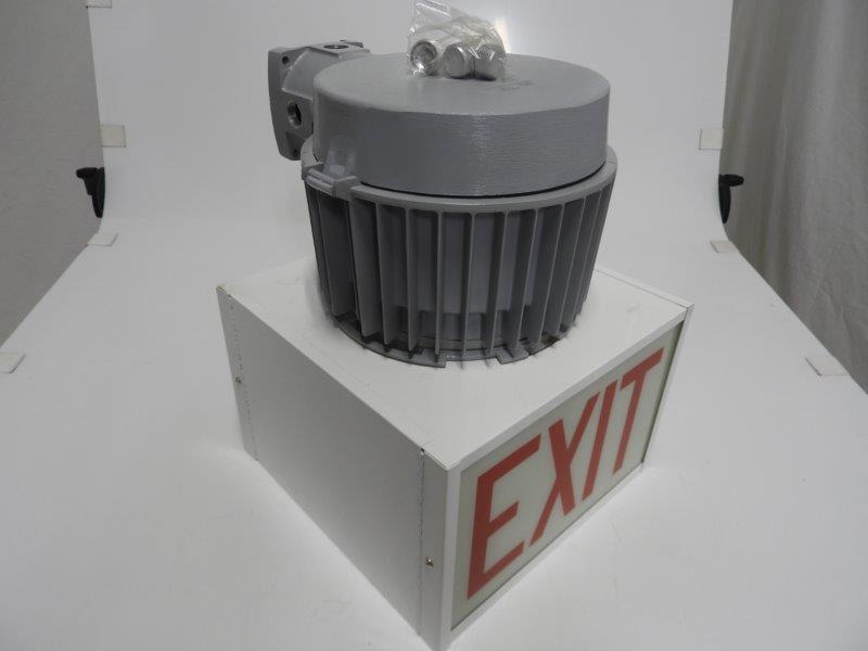 Lot of 3 Champ Fluorescent Luminaires with "EXIT" enclosure 