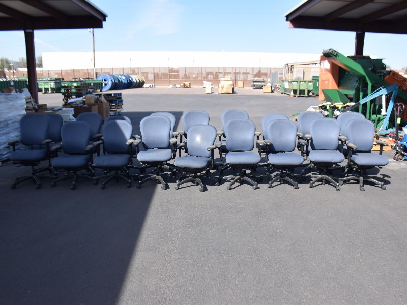 Lot of 18 Blue Desk Chairs