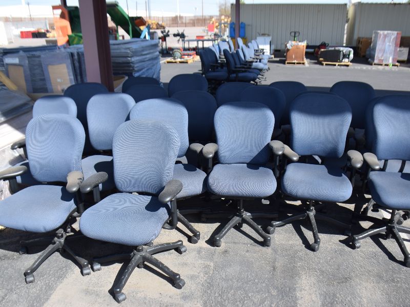 Lot of 19 Blue Desk Chairs