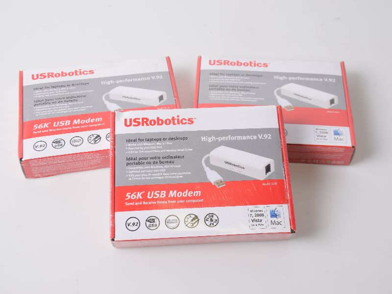 Lot of 3 USRobotics high perfomance 56k usb modem*