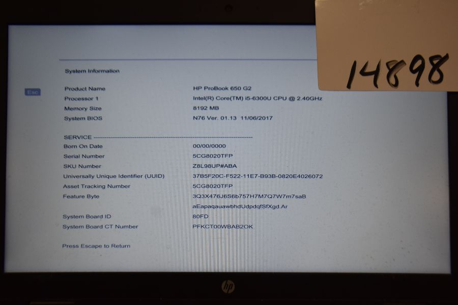 HP ProBook 650 G2 5cg8020tfp