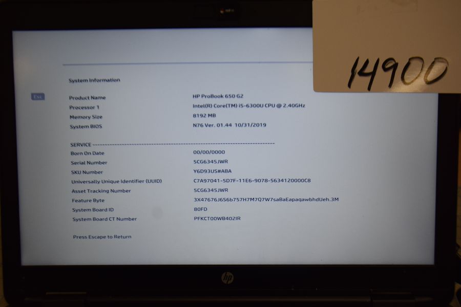  HP ProBook 650 G2 5cg6345jwr
